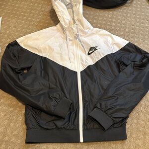 Nike Black and White Windbreaker Jacket
